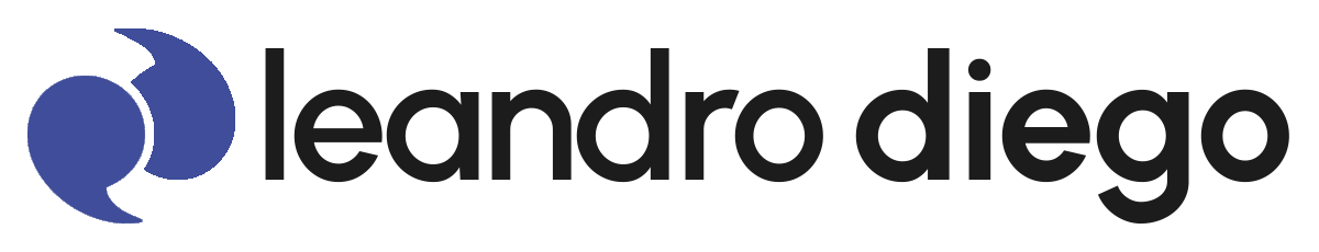 logo del sitio de Leandro Diego, que lleva su nombre y el ícono de unas comillas